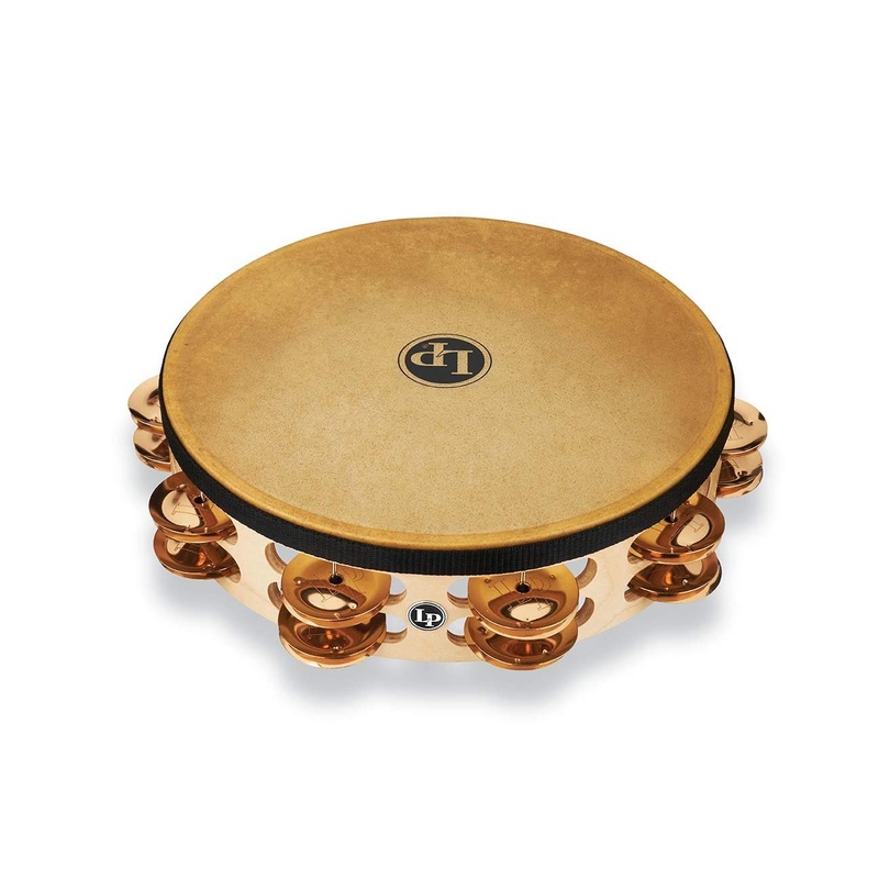 Latin Percussion PRO 10 Double Row Headed Bronze Jingles Tambourine (LP384-BZ)