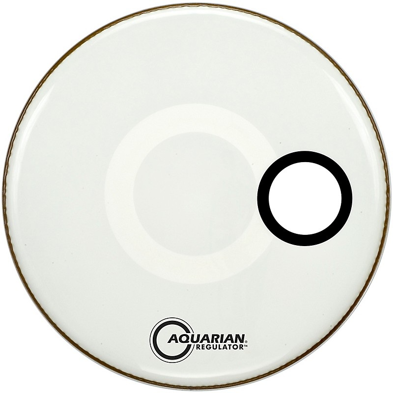 Aquarian Regulator RSM Off-Set Hole Bass Drum Head Gloss White 28 in.