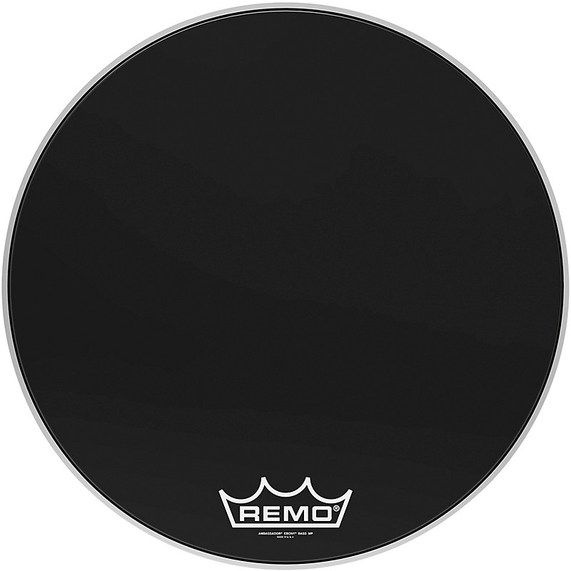 Remo Ebony Ambassador Crimplock Bass Drum Head 24 in.