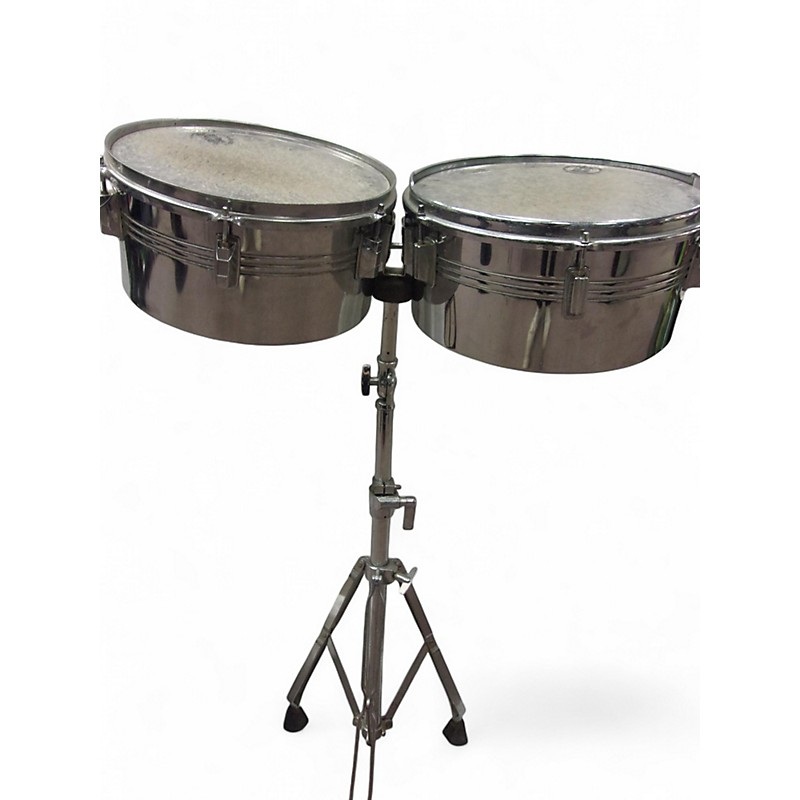 Used Space Percussion Timbales W/ Gretsch Techware Concert Tom Stand Timbales