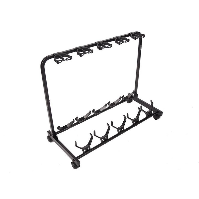Universal guitar rack stand, metal, black, for 5 guitars