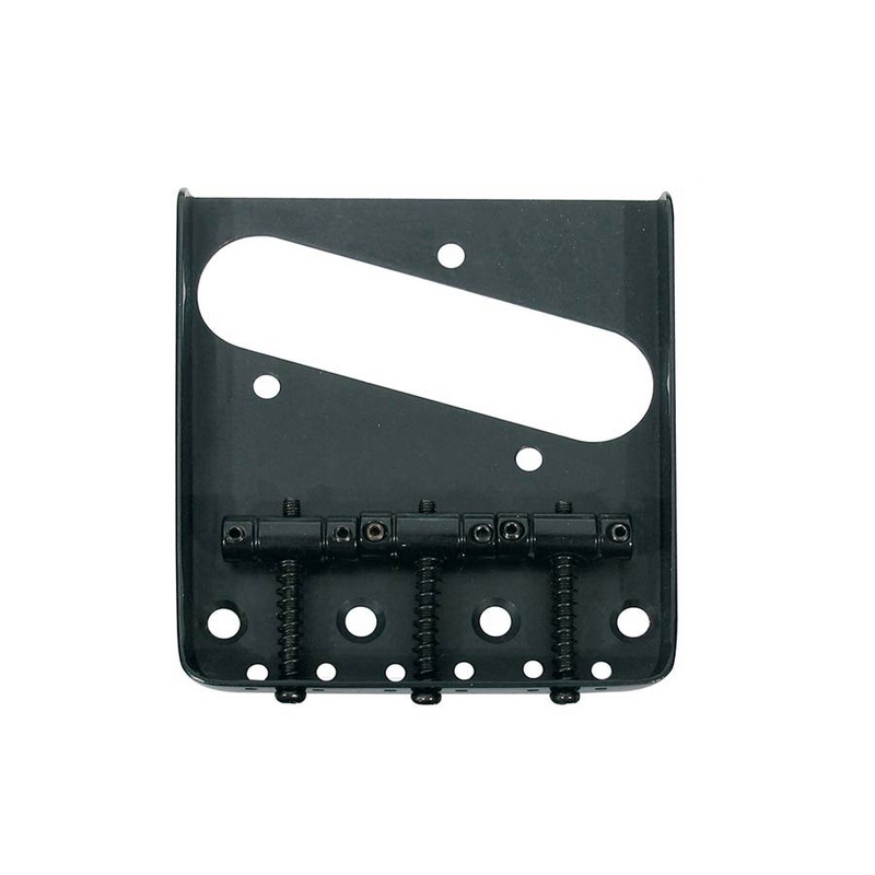 Bridge-tailpiece, Teaser tray style, grooved saddles, black