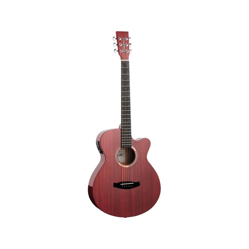 Tanglewood Discovery DBTSFCETRG Super Folk Electro Acoustic Guitar See Thru Red Gloss