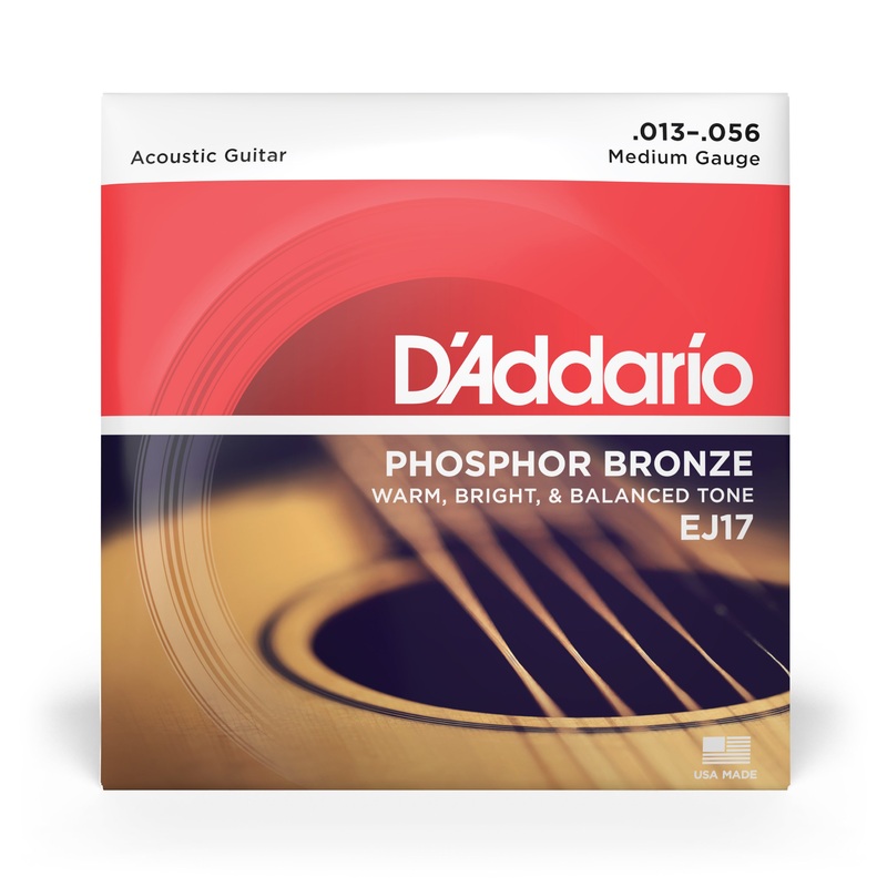 D’Addario EJ17 Phosphor Bronze 13-56 Acoustic Guitar Strings, Medium