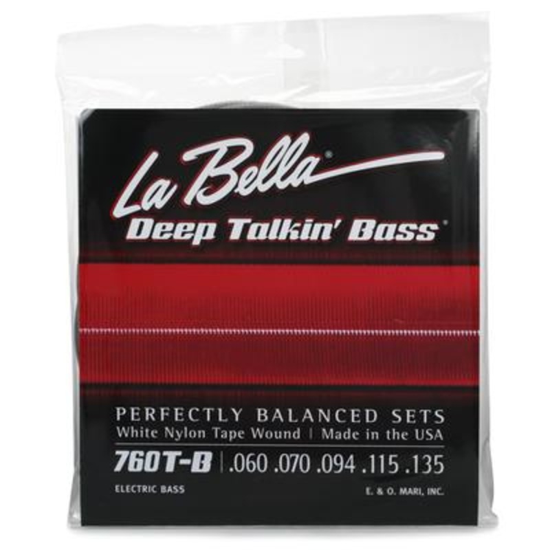 La Bella 760T-B White Nylon Tape – Standard, 5-String – 60-135