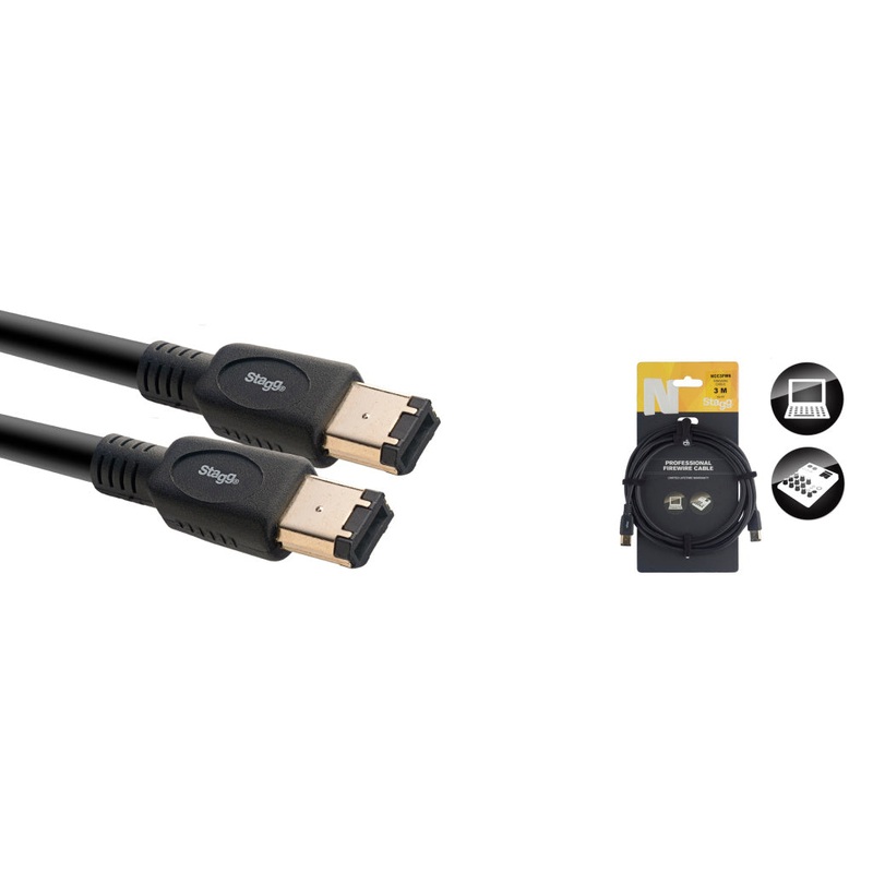 Stagg 3M/10Ft Firewire Cable/6 Pin-400