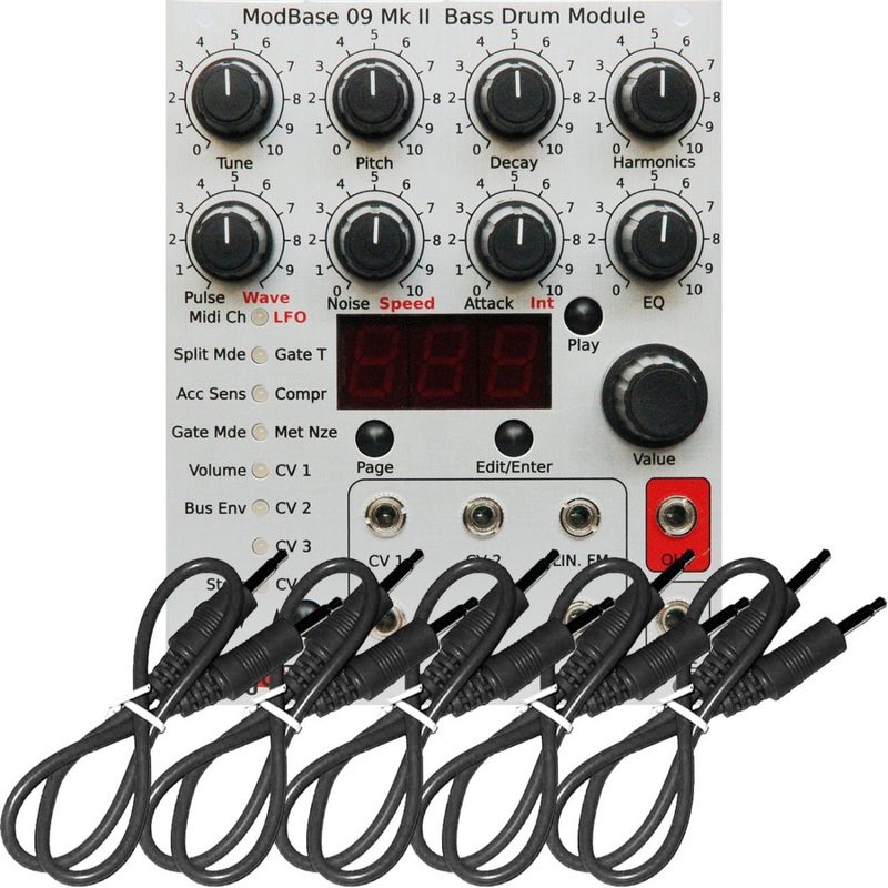 JoMoX ModBase 09 MkII Eurorack Bass Drum Module BLACK CABLE KIT