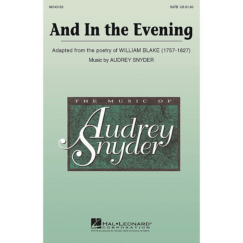 Hal Leonard And In The Evening SATB composed by Audrey Snyder