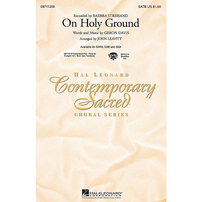 Hal Leonard On Holy Ground ShowTrax CD by Barbra Streisand Arranged by John Leavitt