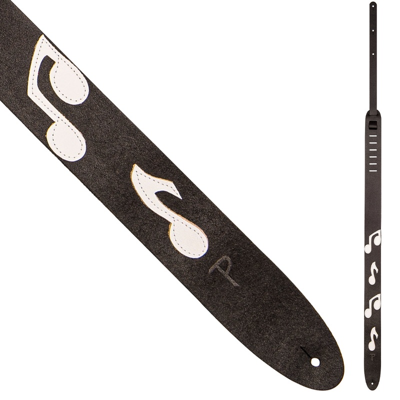 Perri’s 2.5″ Famous Guitar Strap ~ Black with Musical Notes