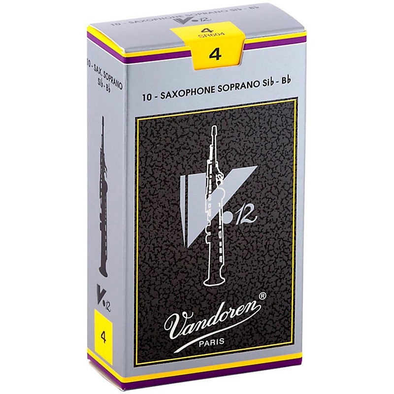 Vandoren V12 Series Soprano Saxophone Reeds Strength 4, Box of 10