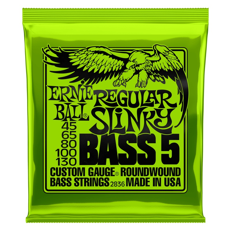 Ernie Ball Regular Slinky 5 String Nickel Wound Bass Strings  45-130 Gauge