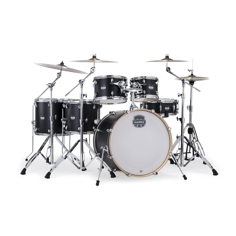 Mapex Mars Maple 6-Piece Studioease Shell Pack w/ 22″ Bass Drum – Matte Black (MM628SFUKD)