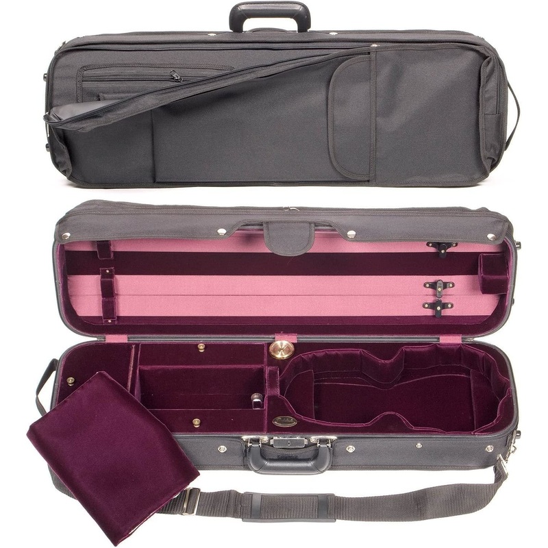 Bobelock Hill Style 1017 Semi-French Fitted Black/Wine 4/4 Violin Case