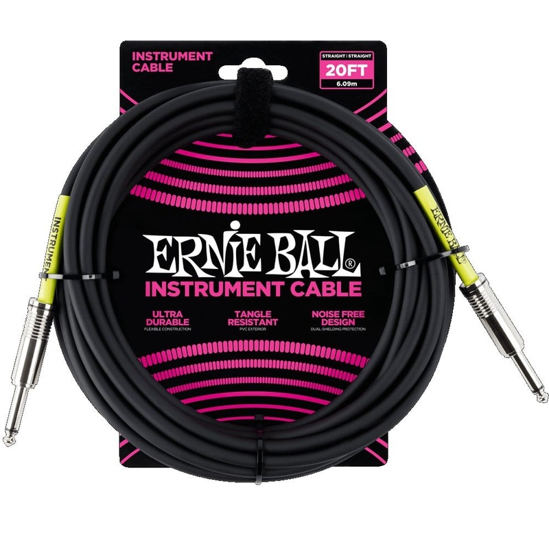 Ernie Ball 20ft Straight Straight Instrument Cable