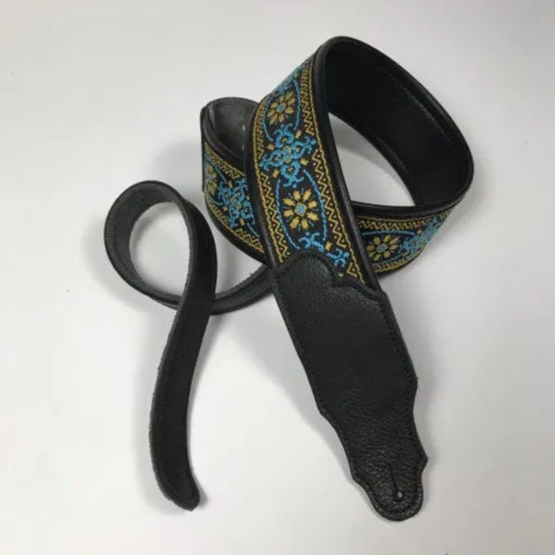 Franklin 2.5″ Retro Folk Deluxe Guitar Strap – Turquoise