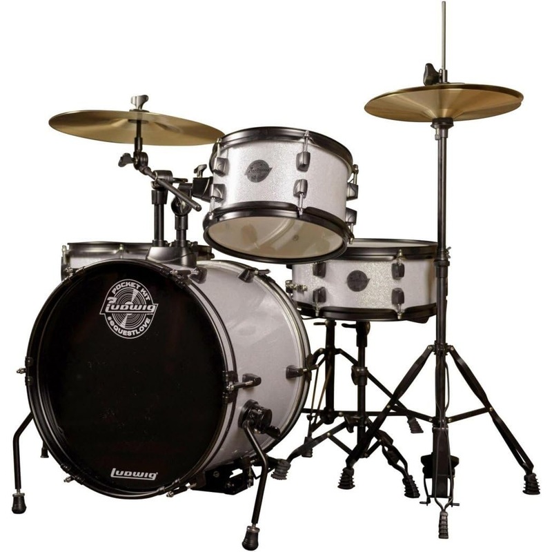 Ludwig Questlove Pocket Kit 4-Piece Drum Set – White Sparkle Finish (LC178X029)
