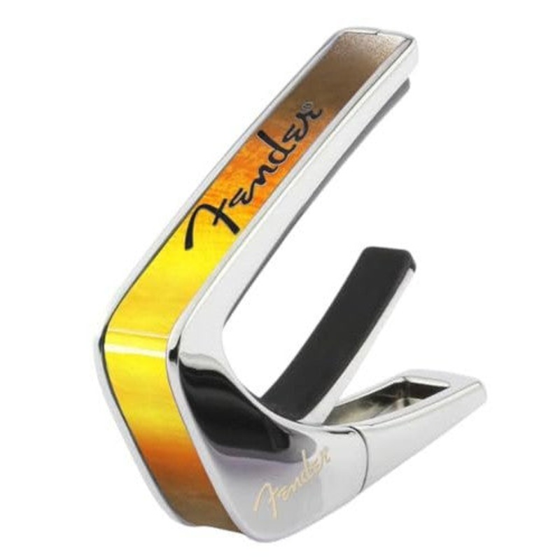 Thalia Guitar Capo – Fender Officially Licensed w/Fender Specific Fret Pads (Sunburst w/Black Spaghetti Logo)