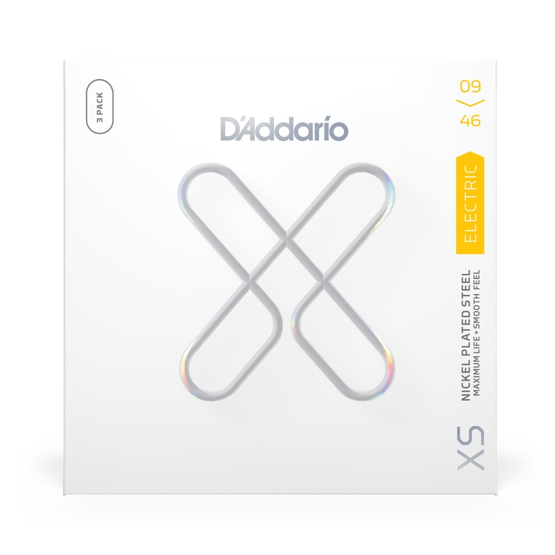 D’Addario XS Coated Nickel Wound 9-46 Electric Guitar Strings, Light, 3-Pack