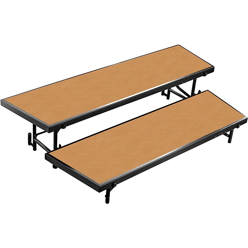 National Public Seating 2 Level Tapered Standing Choral Riser Hardwood Floor