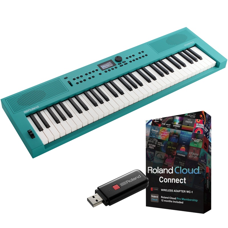 Roland GoKeys 3 Music Creation Keyboard – Turquoise CLOUD CONNECT BUNDLE