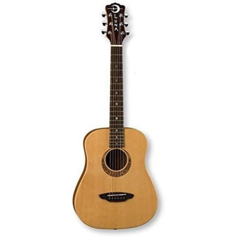 Luna Safari Series Muse Spruce 3/4-Size Travel Acoustic Guitar – Natural Natural