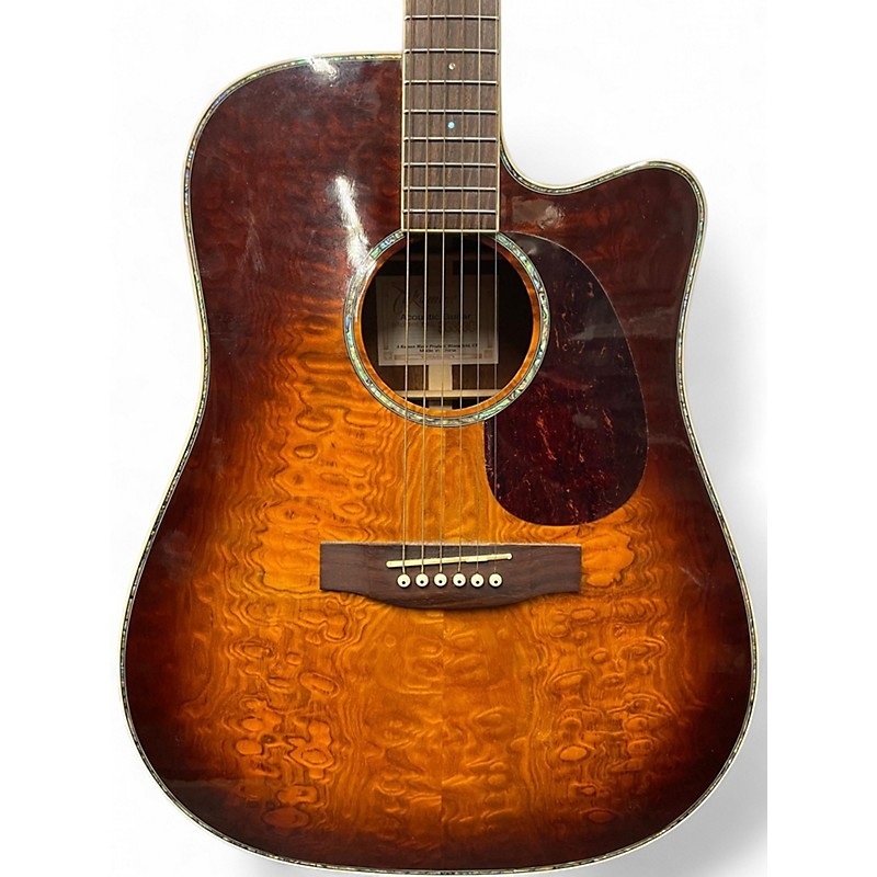 Used Takamine eG333C quilted sunburst Acoustic Guitar quilted sunburst