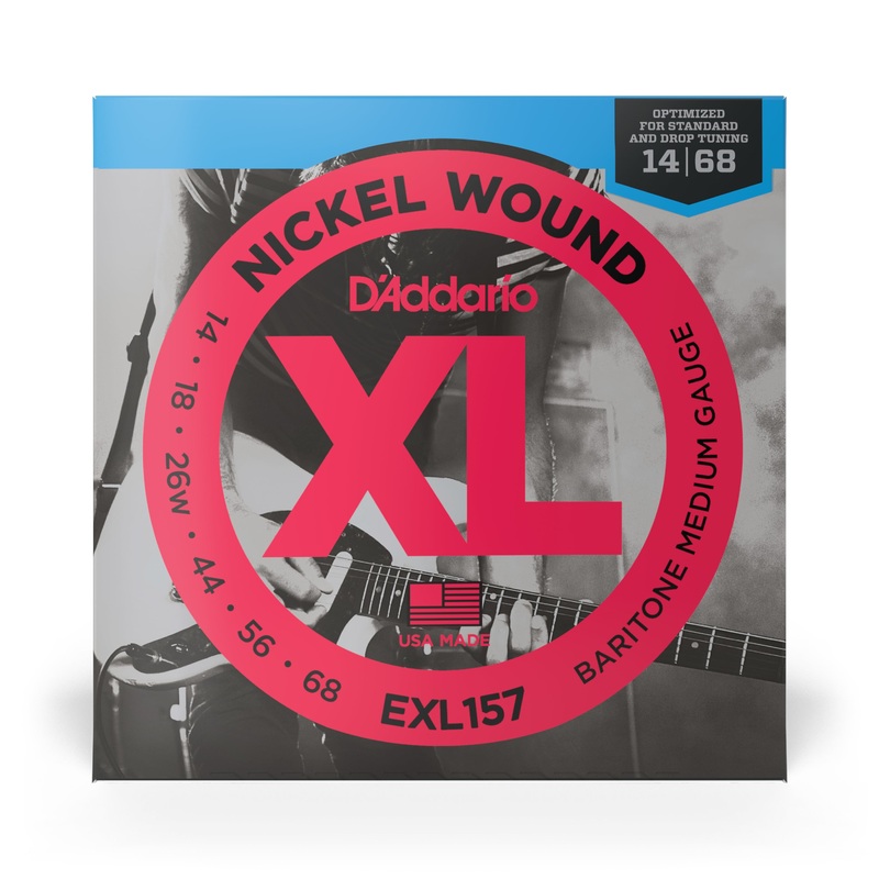 D’Addario EXL157 Nickel Wound 14-68 Baritone Electric Guitar Strings, Medium