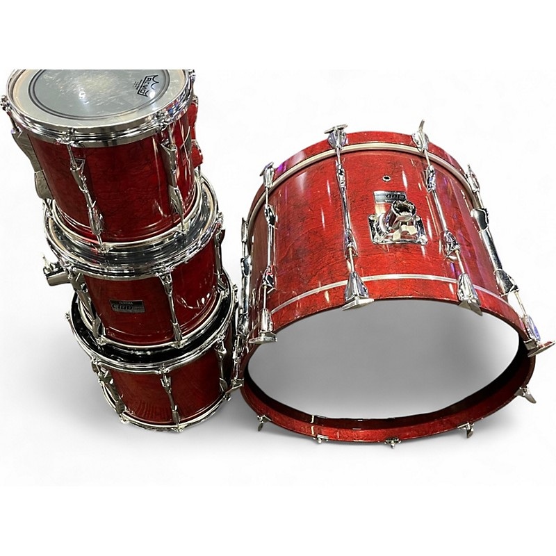 Used Yamaha 4 piece Club Custom Drumset Cherry Drum Kit Cherry