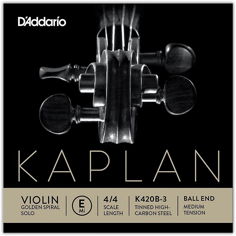 D’Addario Kaplan Golden Spiral Solo Series Violin E String 4/4 Size Solid Steel Medium Ball End