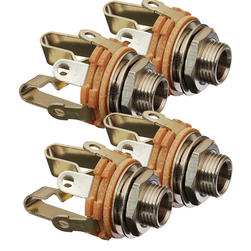Switchcraft 12B Stereo 3-Conductor Input Jack, 1/4″, Double Open Circuit (4-Pack)