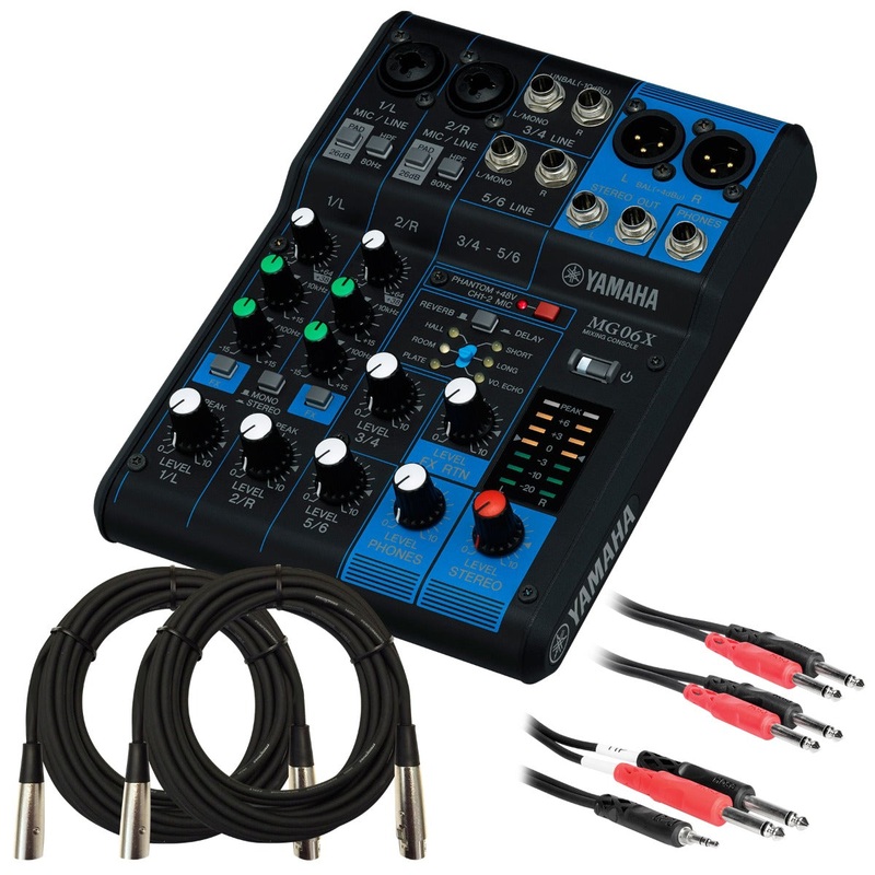 Yamaha MG06X 6-Channel Compact Stereo Mixer CABLE KIT