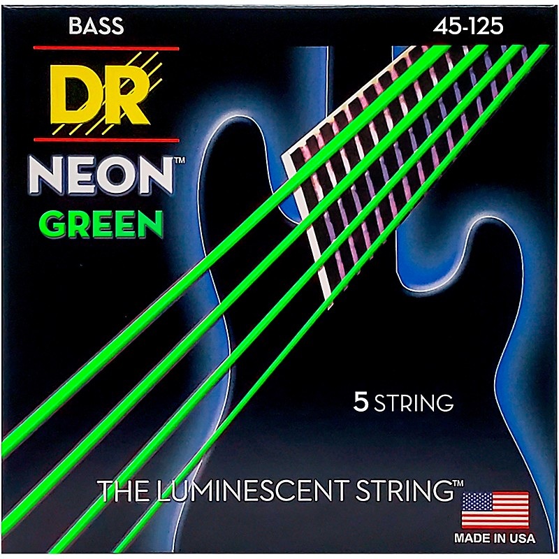 DR Strings NEON Hi-Def Green Bass SuperStrings Medium 5-String
