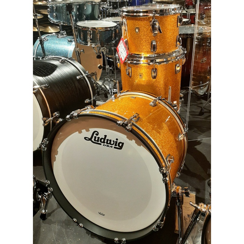 Ludwig Classic Maple 3-Piece Downbeat Shell Pack – Gold Sparkle