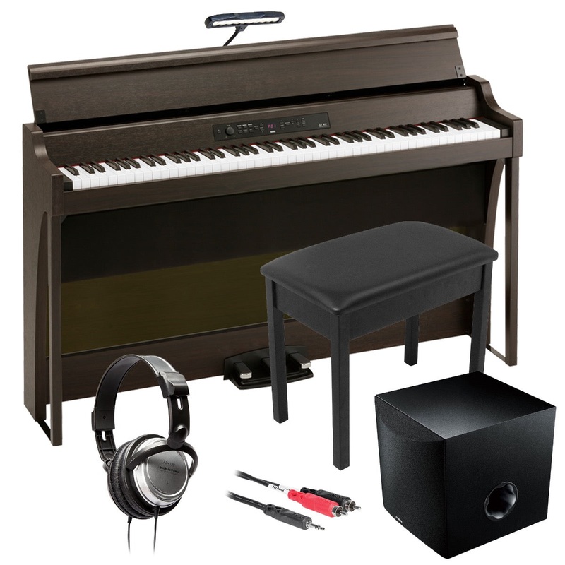 Korg G1B Air Digital Piano – Brown COMPLETE HOME BUNDLE PLUS SUB