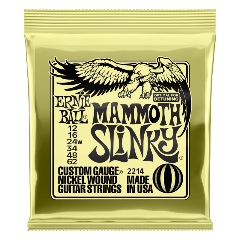 Ernie Ball 2214 Slinky Nickel Wound Electric Guitar Strings – .012-.062 Mammoth Slinky