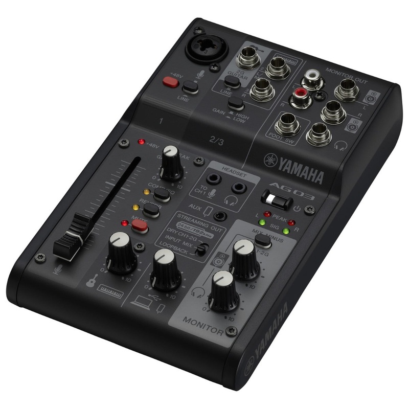 Yamaha AG03 MK2 Live Streaming Mixer and Interface – Black