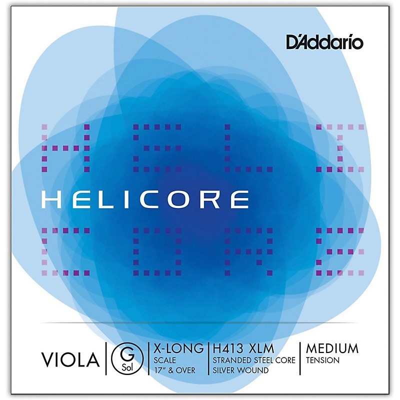 D’Addario H413 Helicore Long Scale Viola Light G String 17+ Extra Long Scale