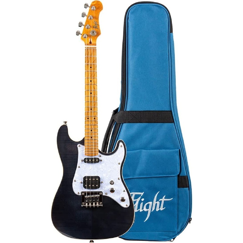 Flight Pathfinder Tenor Electric Ukulele – Trans Black (FUR-PF-TBK) Blue Pathfinder
