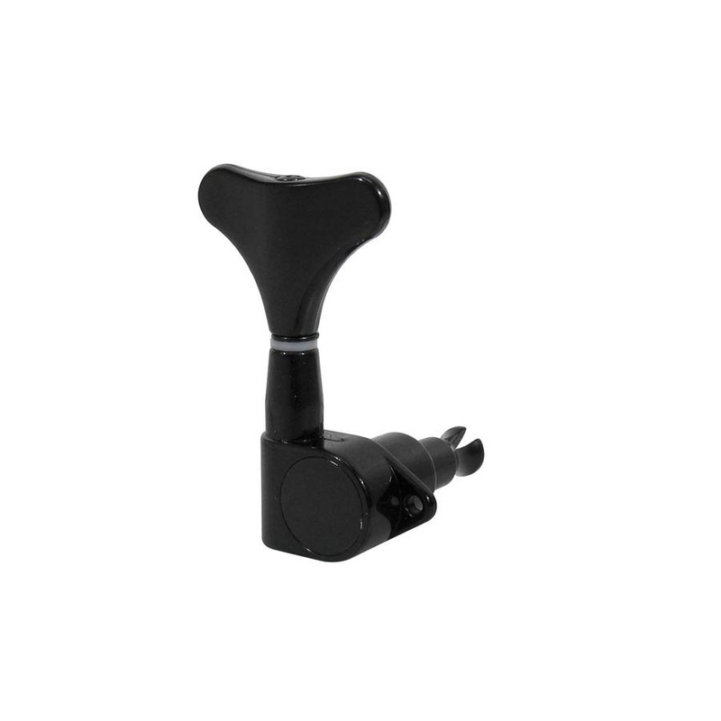 Machine heads for bass guitar, die cast, 4x left, black