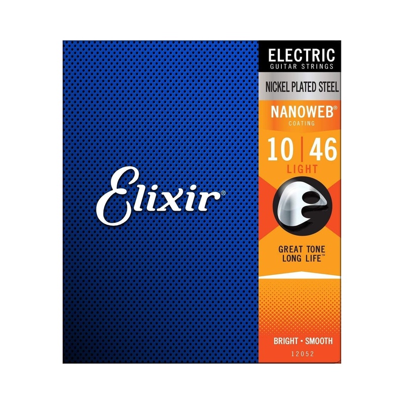 Elixir 12052 Nickel Nanoweb Light Gauge 6-String Electric Guitar Strings