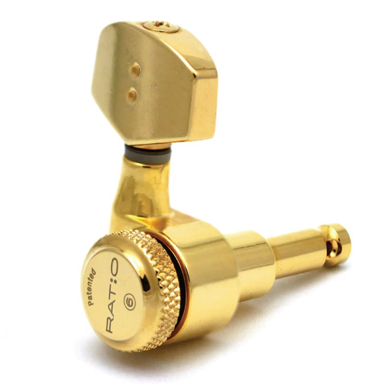 GraphTech RATIO Acoustic Guitar Locking 3+3 Contemporary Machine Heads ~ Gold
