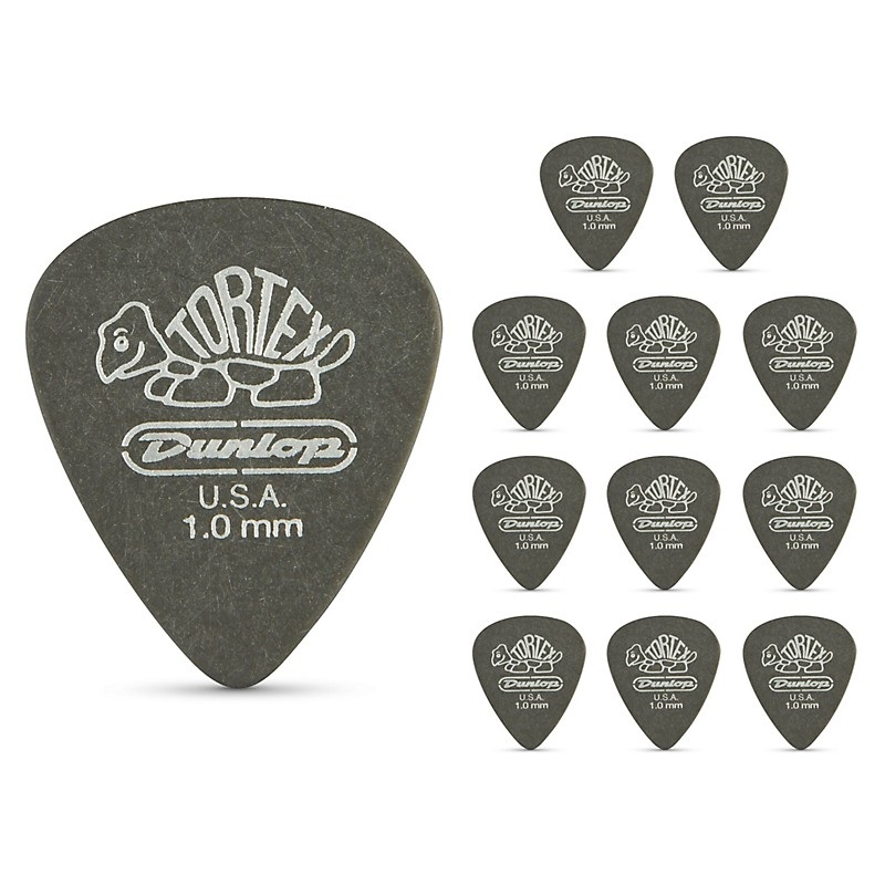 Dunlop Tortex Pitch Black Standard Guitar Picks 1 Dozen 1.0 mm