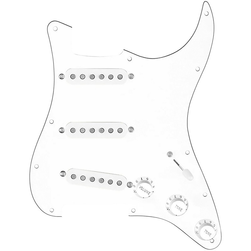 920D Custom Texas Vintage Loaded Pickguard for Strat With White Pickups and S5W-BL-V Wiring Harness White