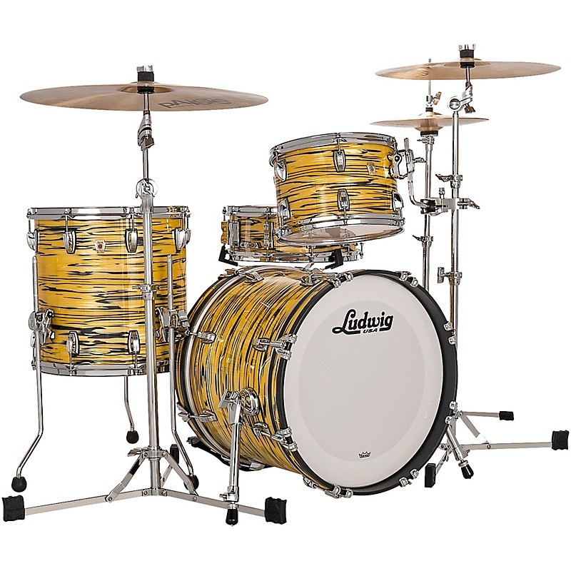 Ludwig Classic Maple 3-Piece Jazzette Shell Pack With 18″ Bass Drum Lemon Oyster
