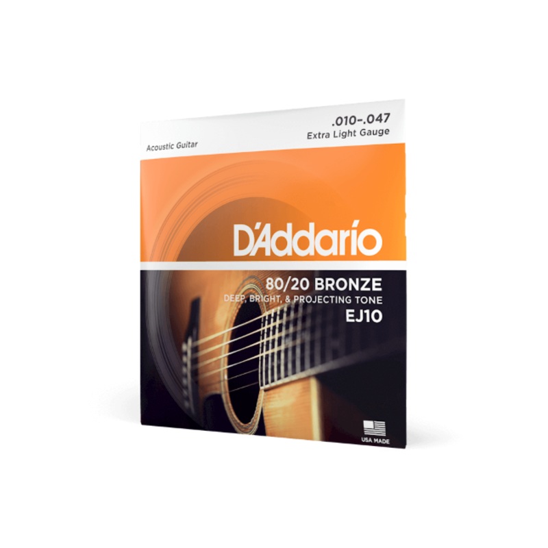 D’Addario EJ10 10-47 Extra Light, 80/20 Bronze Acoustic Guitar Strings
