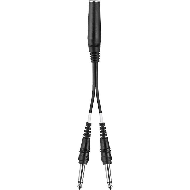 Livewire Essential Y-Adapter 1/4″ TS Female to 1/4″ TS Male Black 6 in.