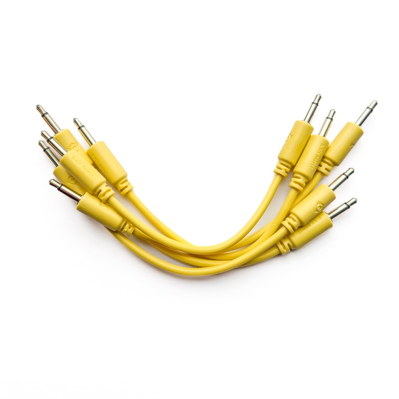 Black Market Modular 3.5mm Patch Cable 5-Pack – 9cm/3.5″ – Yellow