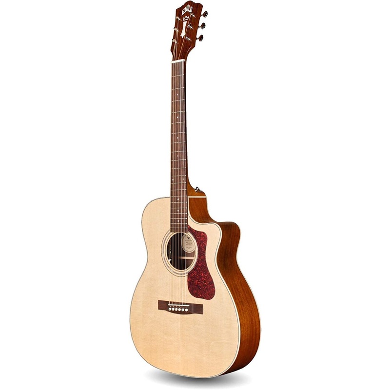 Guild Guitars 6 String OM-140CE Acoustic Guitar, Solid Woods, Westerly Collection, with Premium Gig Bag, Right, Natural Gloss (384-2405-721) Natural Gloss