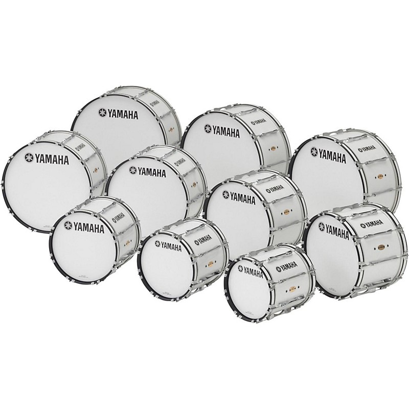 Yamaha 32″ x 14″ 8300 Series Field-Corps Marching Bass Drum White Forest